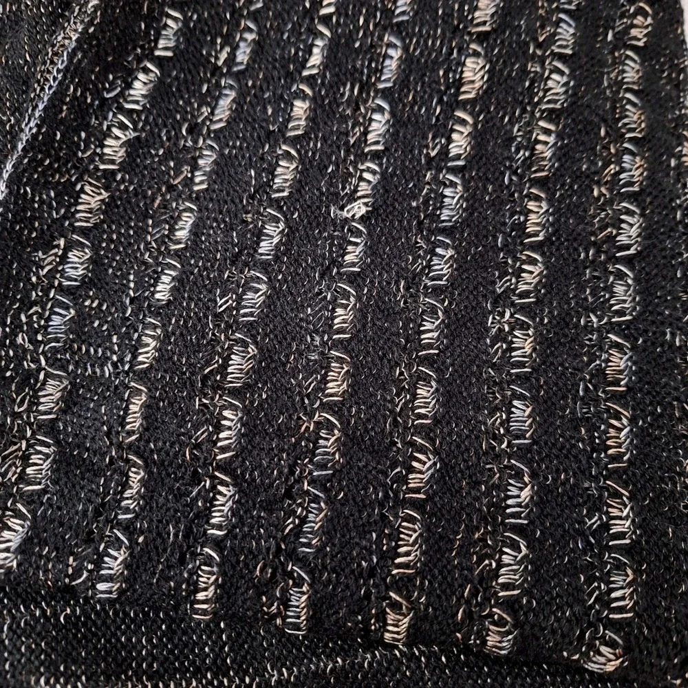 Ellen Tracy Knit Scarf Black Metallic Accent Wrap NEW W/TAGS